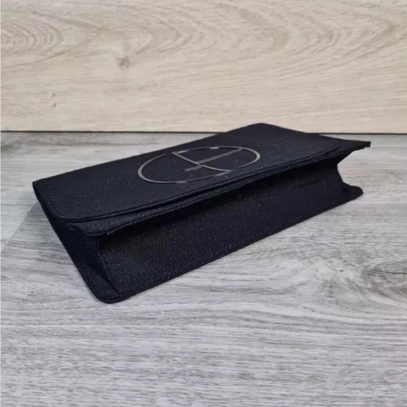 Giorgio Armani Matte Black Clutch Bag with Interior Zipper - New - Picture 9 of 15